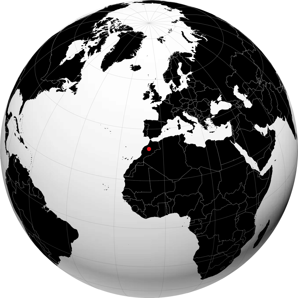 Beni Mellal sur le globe