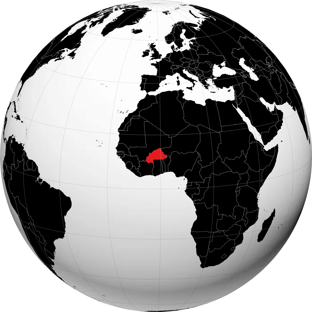 Burkina Faso sur le globe