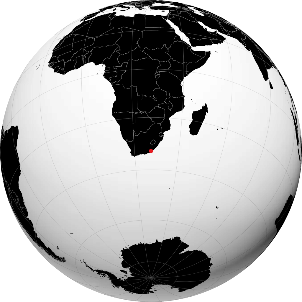 Bhisho sur le globe