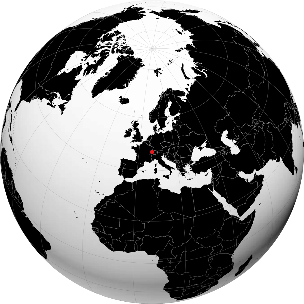 Biel/Bienne sur le globe