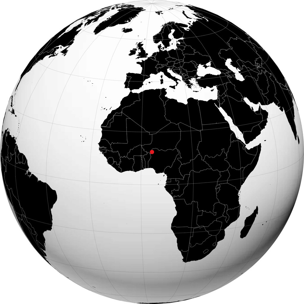 Birnin Kebbi sur le globe