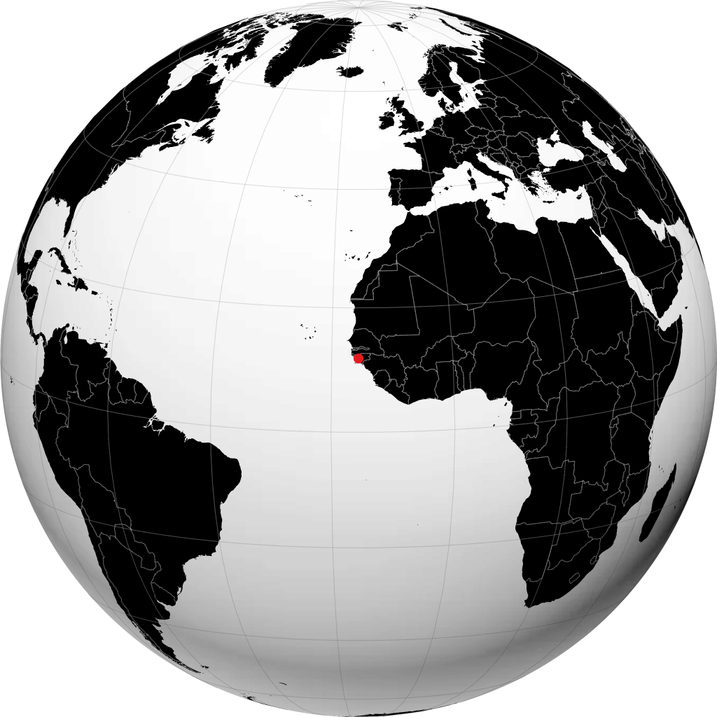 Bissau sur le globe