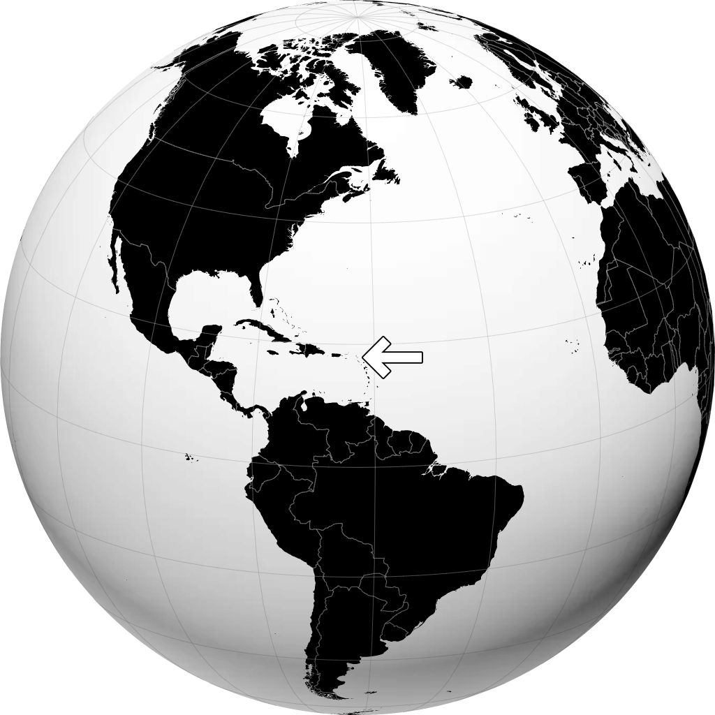 Saint-Barthélemy sur le globe