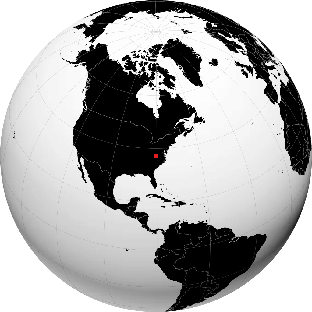 Blacksburg sur le globe