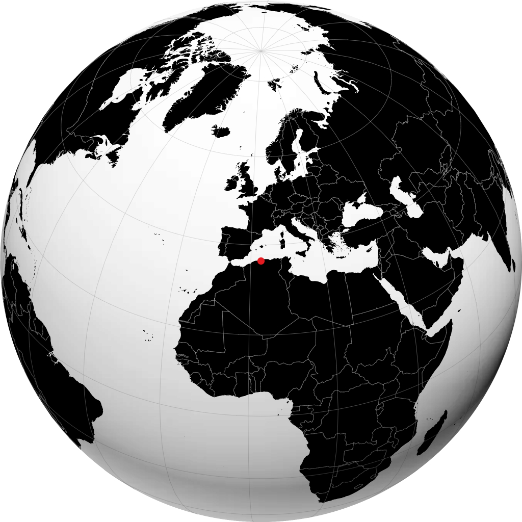 Blida sur le globe