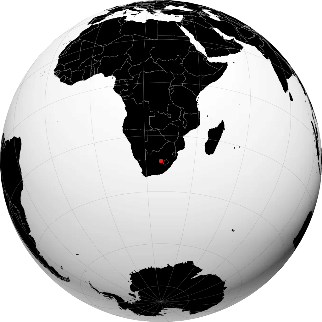Bloemfontein sur le globe