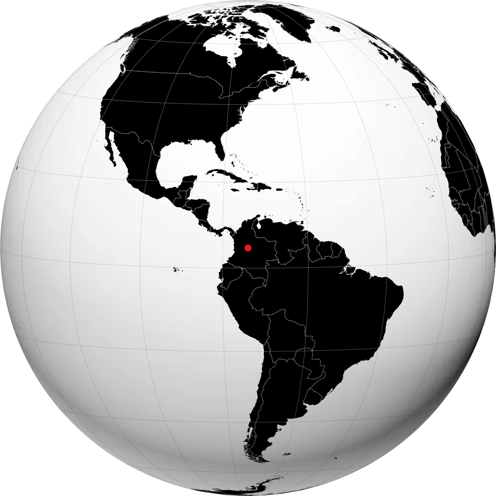 Bogotá sur le globe