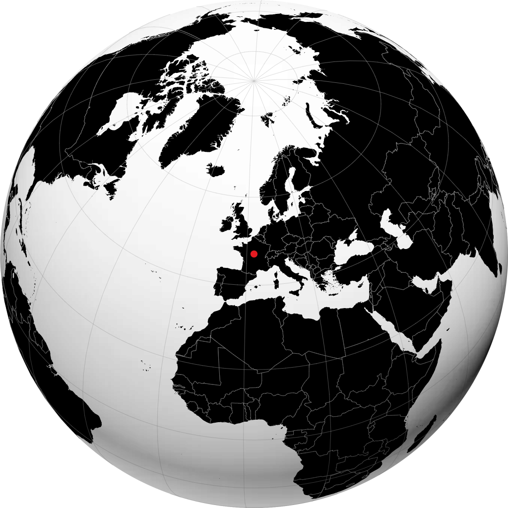 Bourges sur le globe