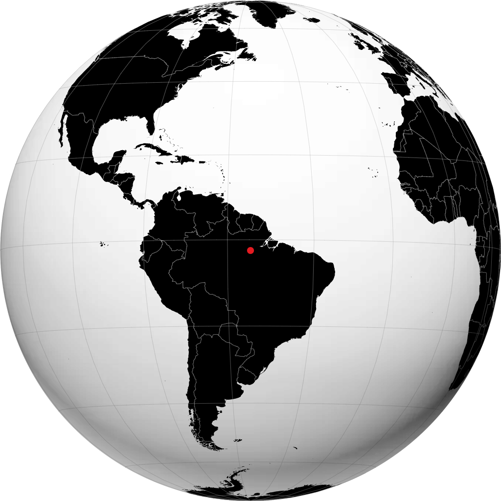 Santarém sur le globe