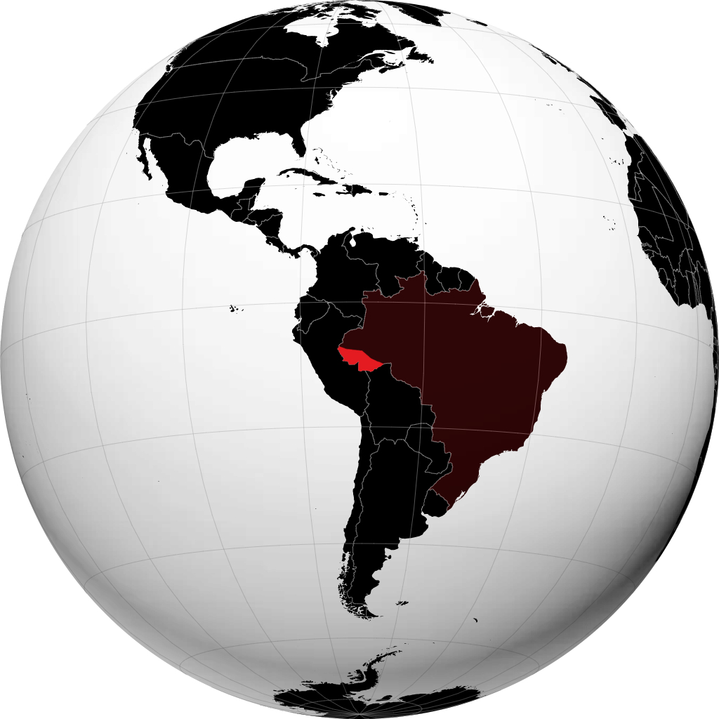 État de l'Acre sur le globe