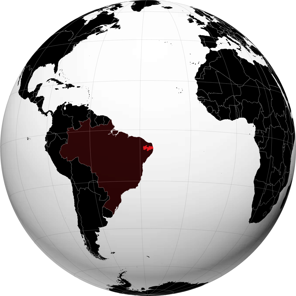 État de Paraíba sur le globe
