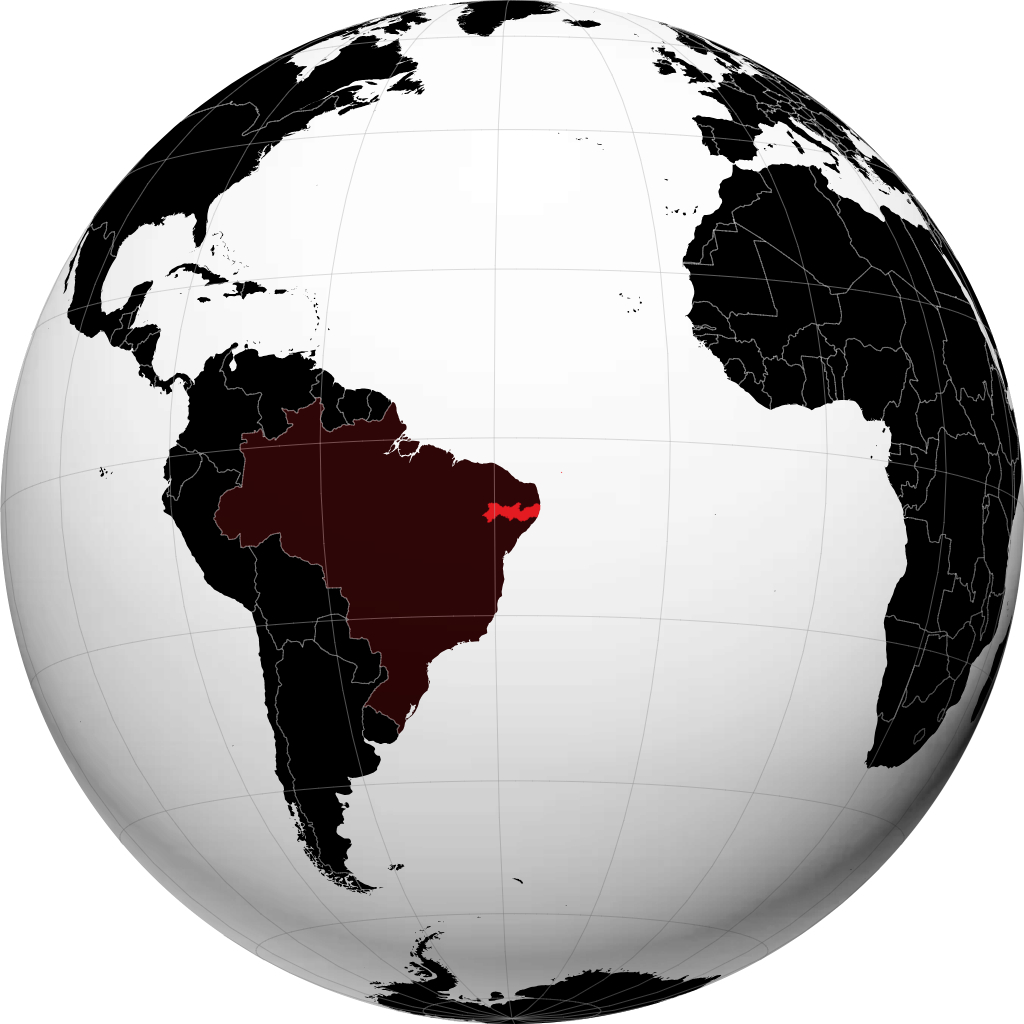 État de Pernambuco sur le globe