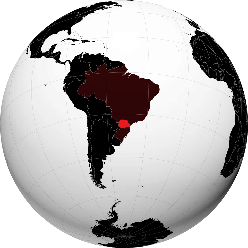 État du Paraná sur le globe