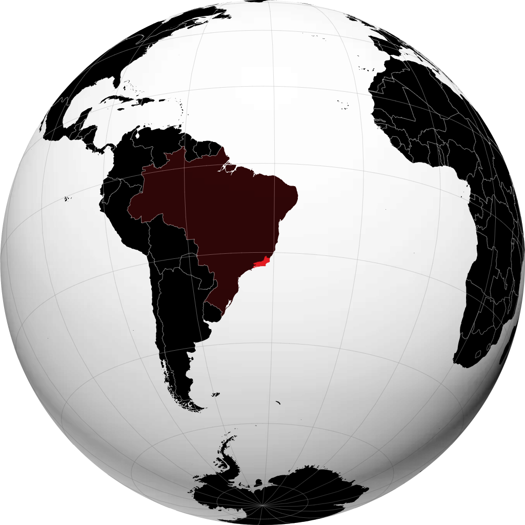 État de Rio de Janeiro sur le globe