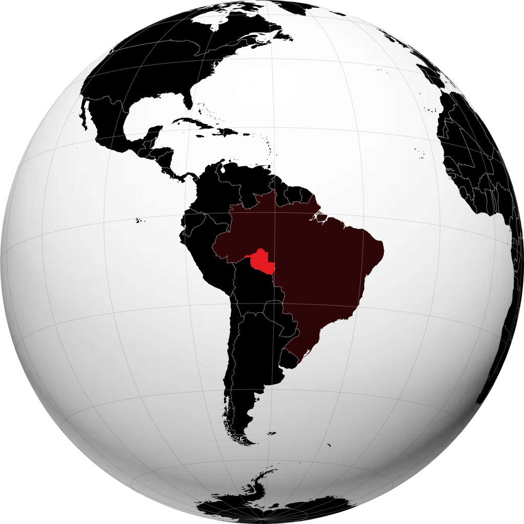 État de Rondônia sur le globe