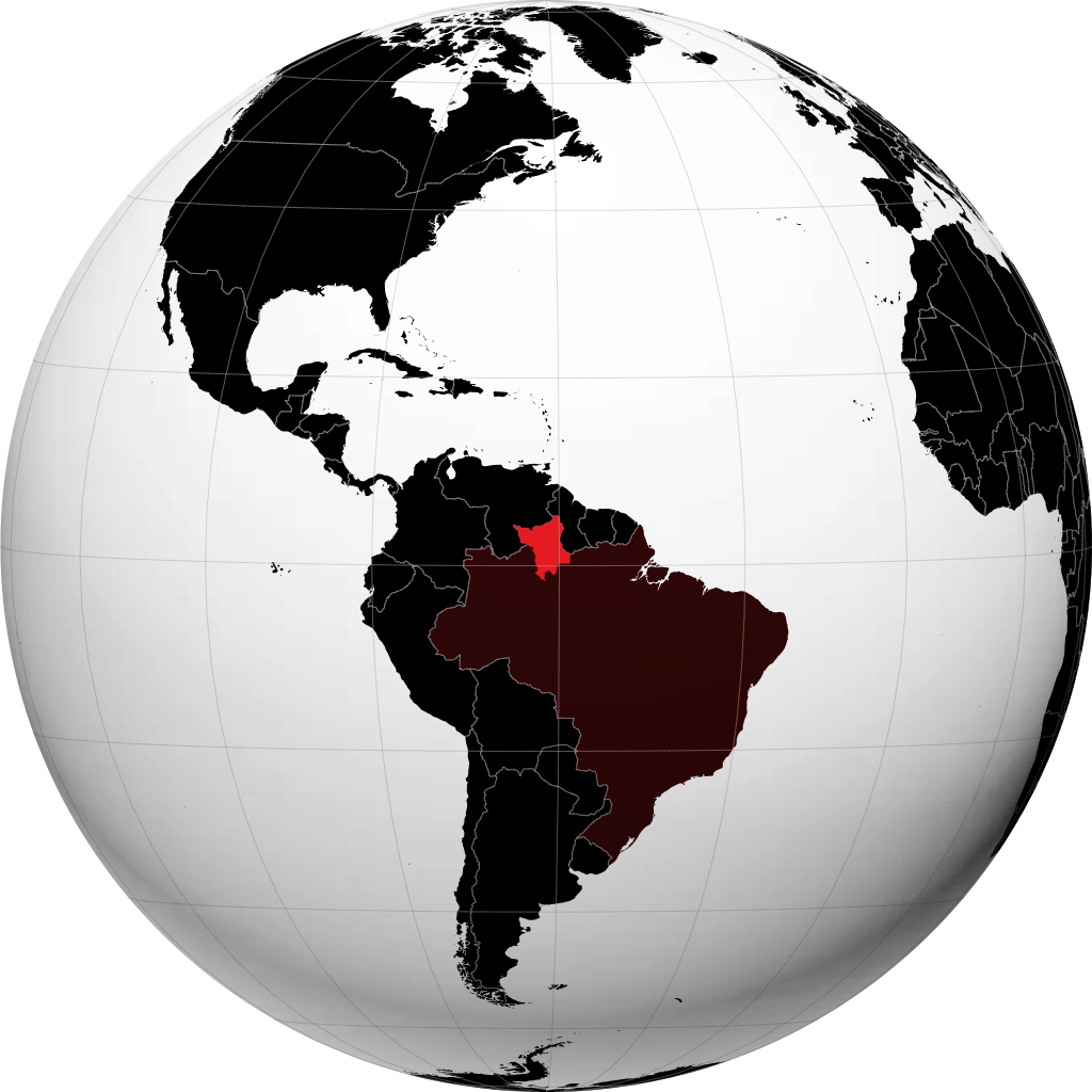 État de Roraima sur le globe