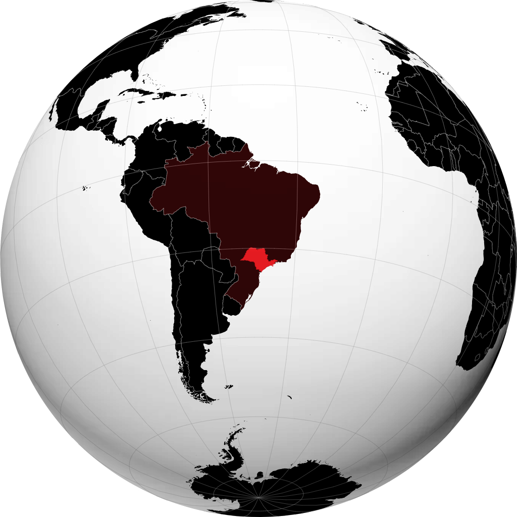 État de São Paulo sur le globe