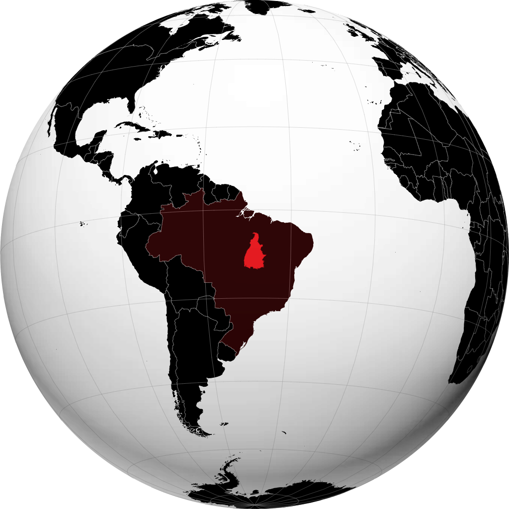 État du Tocantins sur le globe