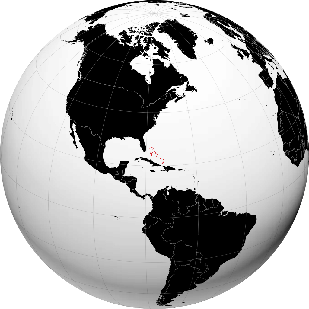 Bahamas sur le globe