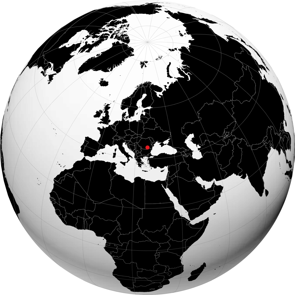 Bucarest sur le globe