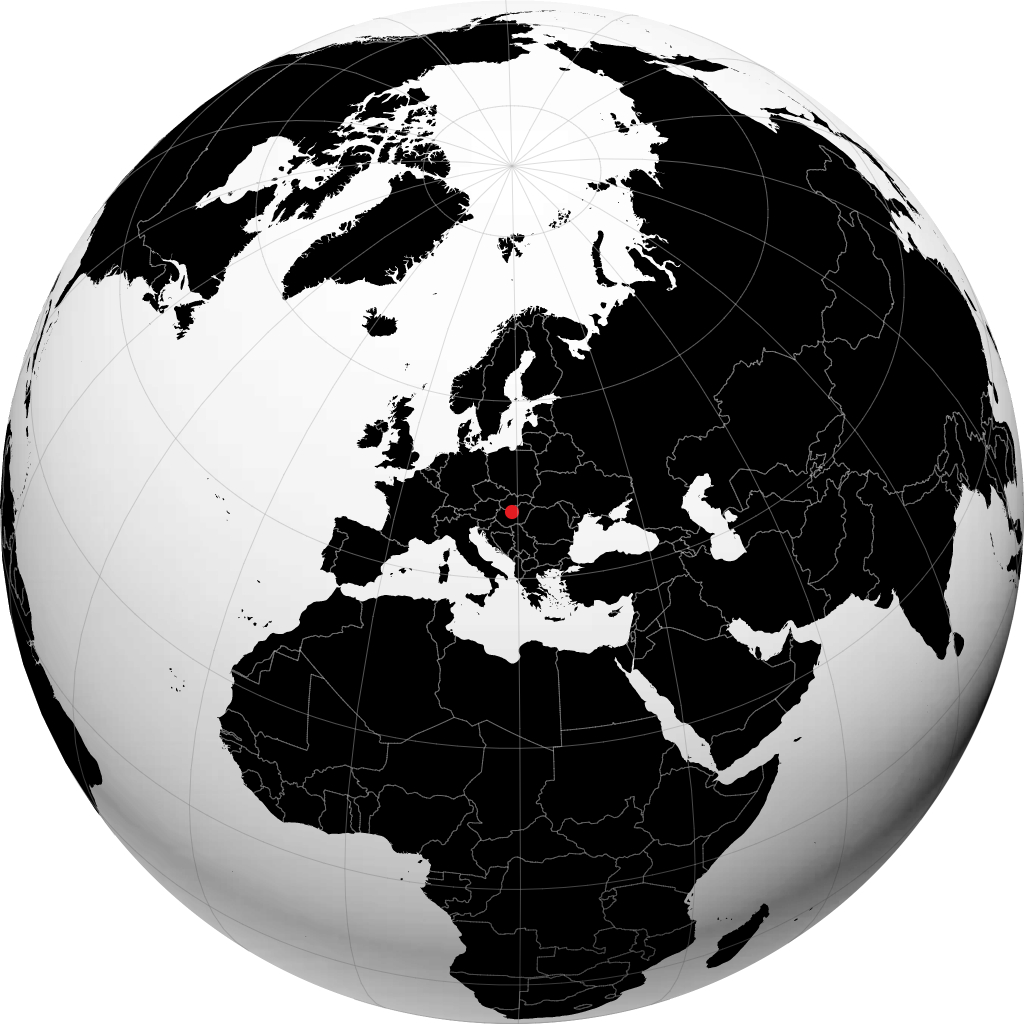 Budapest sur le globe