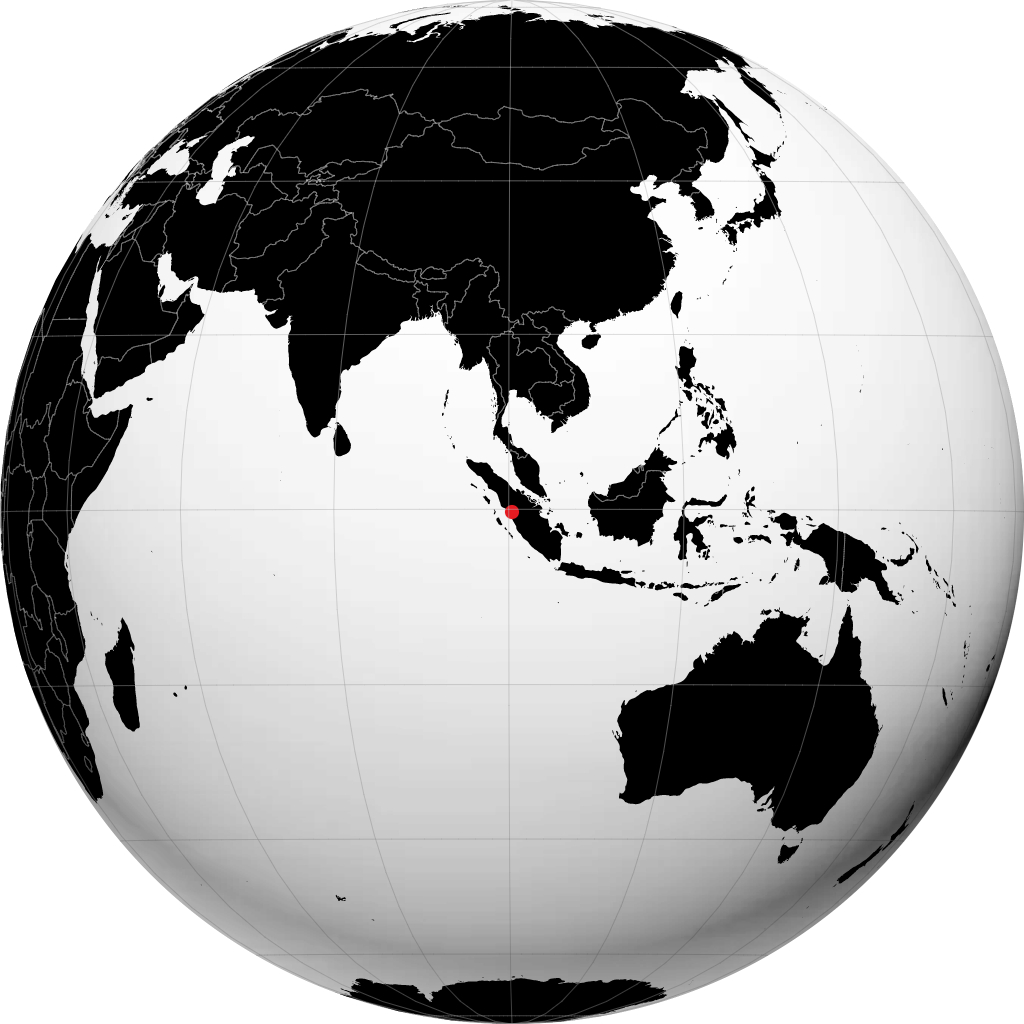 Bukittinggi sur le globe