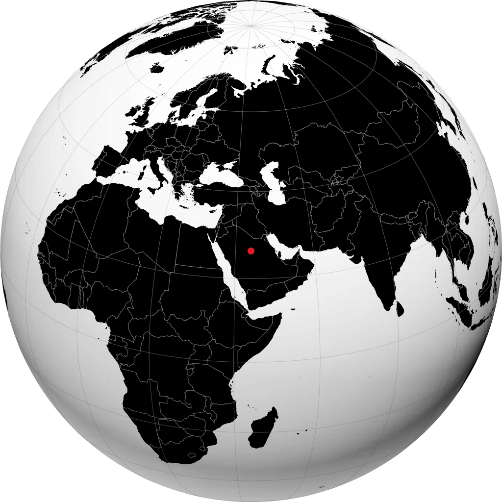 Buraidah sur le globe