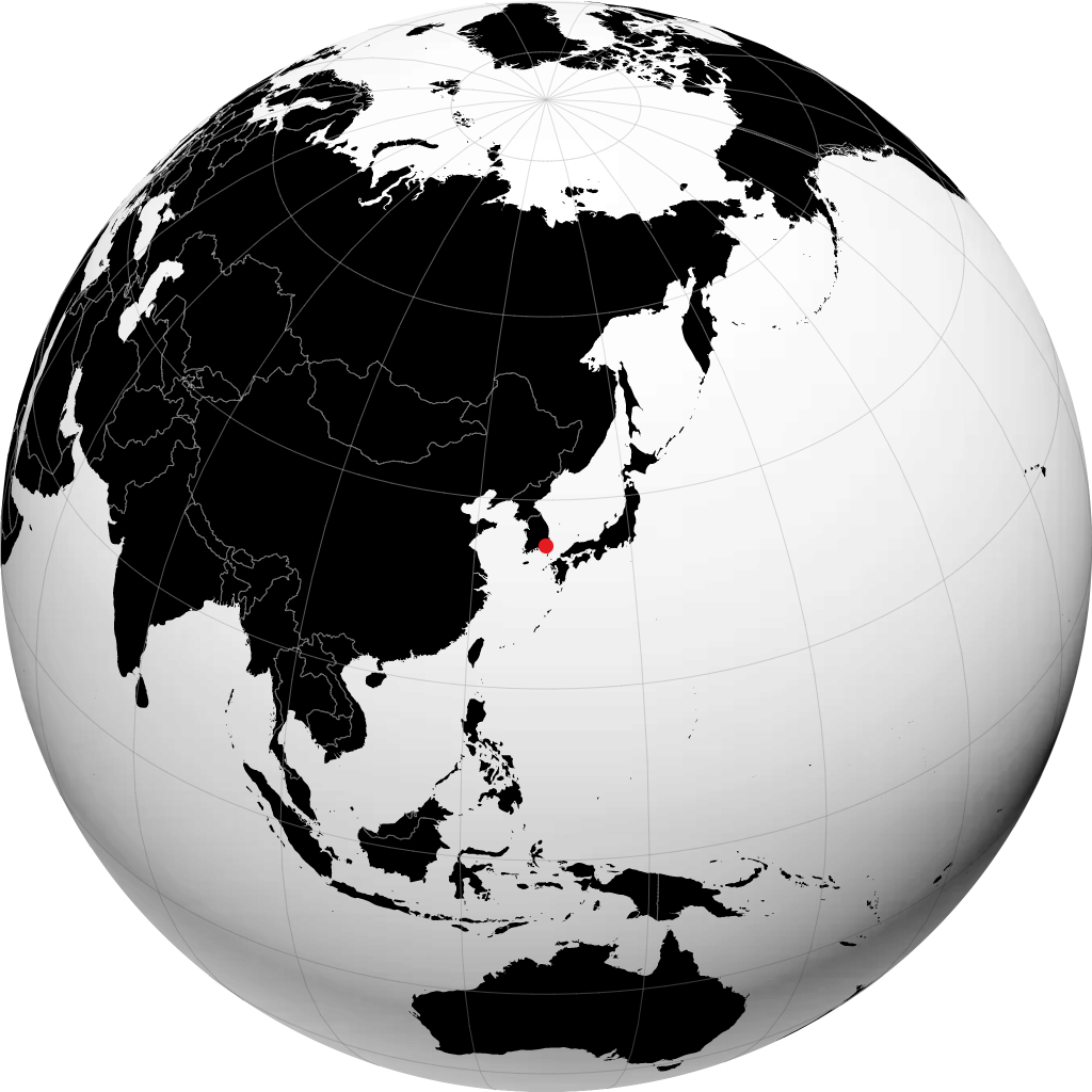 Busan sur le globe