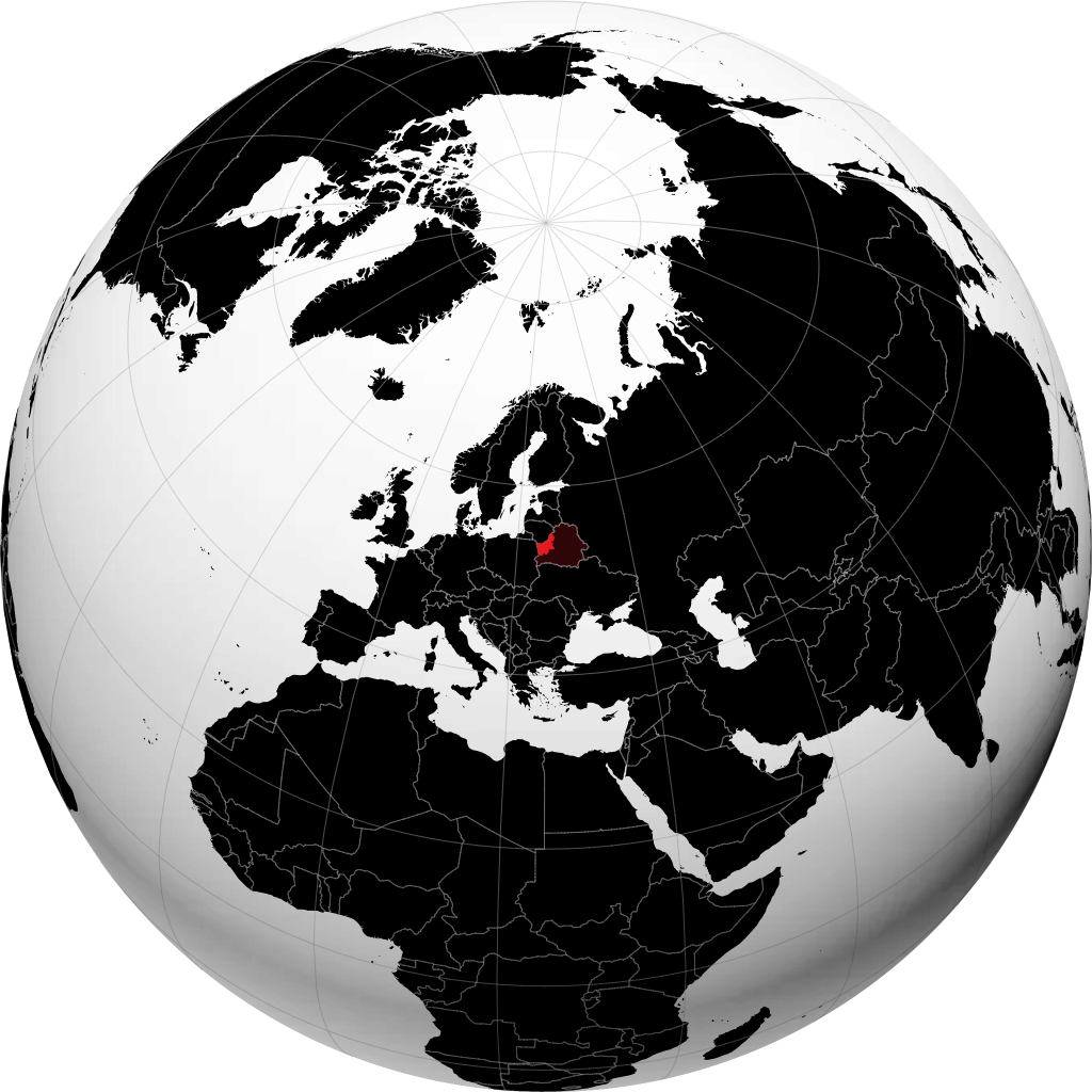 Région de Grodno sur le globe