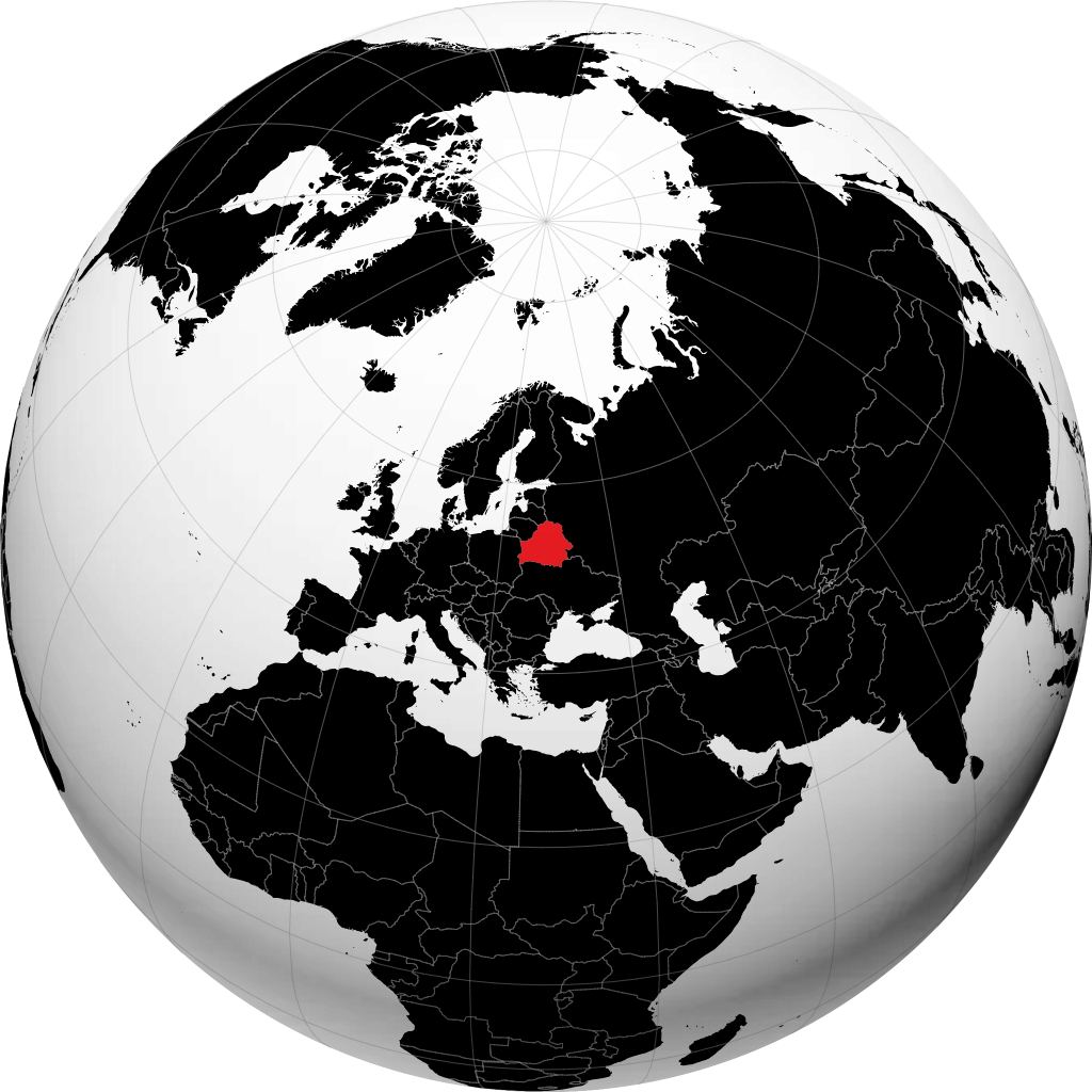 Biélorussie sur le globe