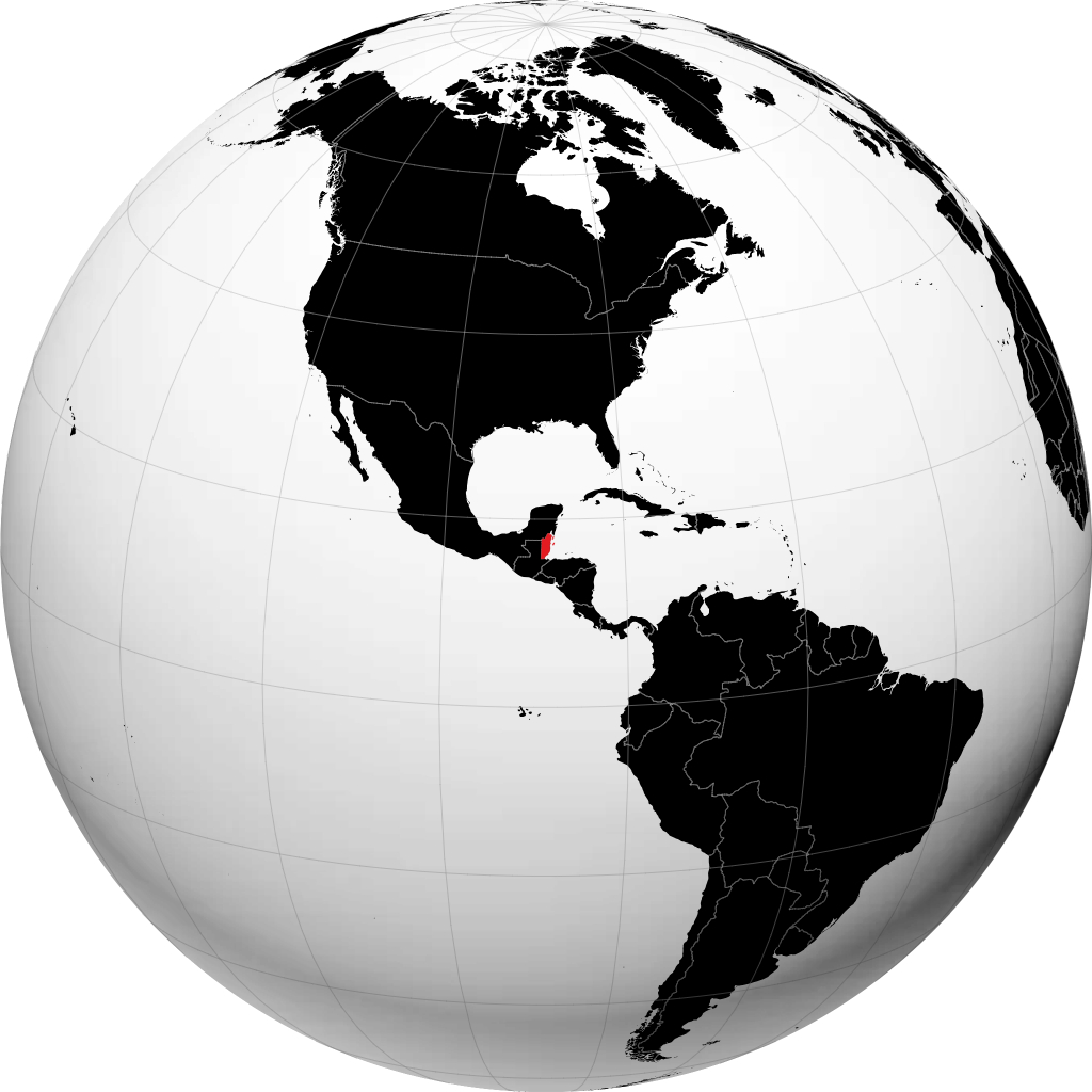 Belize sur le globe