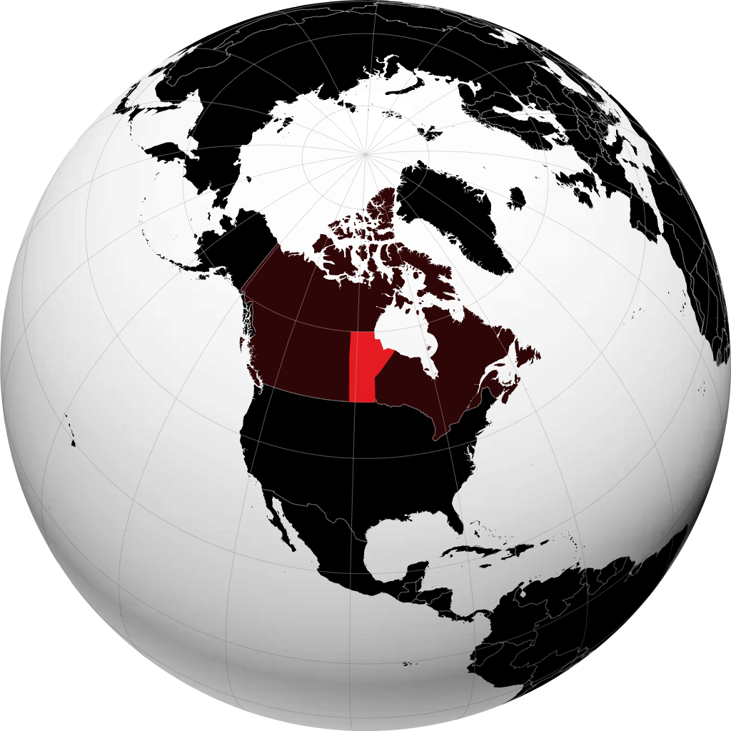 Manitoba sur le globe