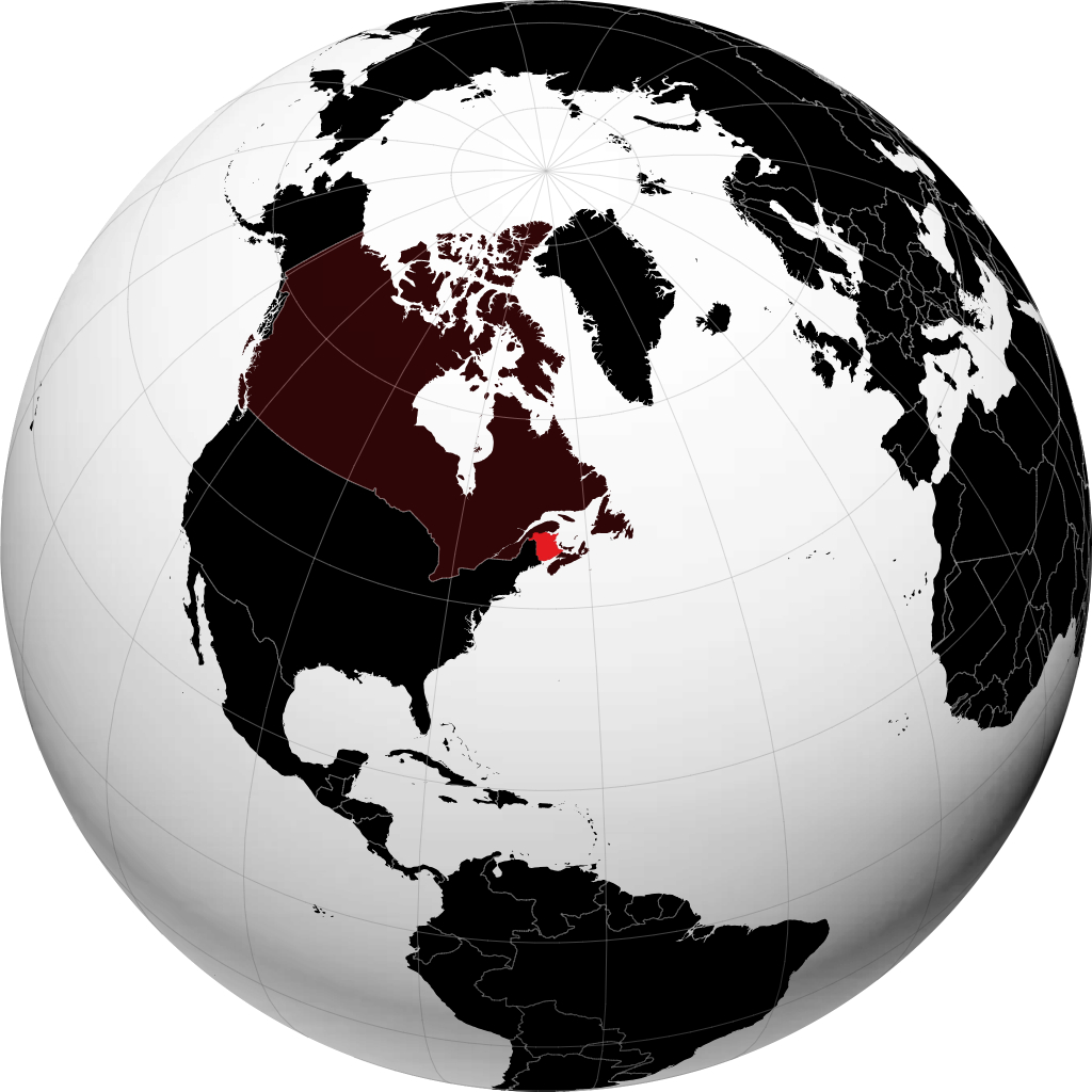 Nouveau-Brunswick sur le globe