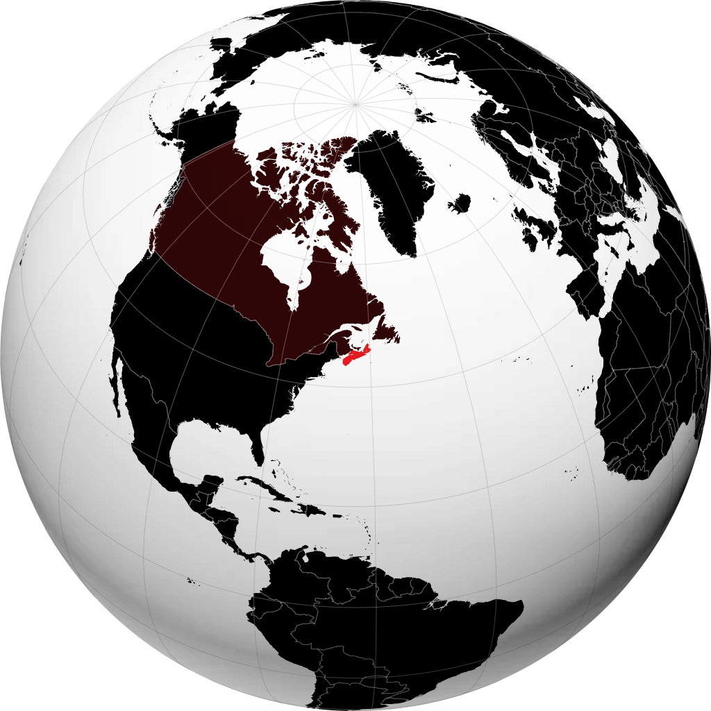Nouvelle-Écosse sur le globe