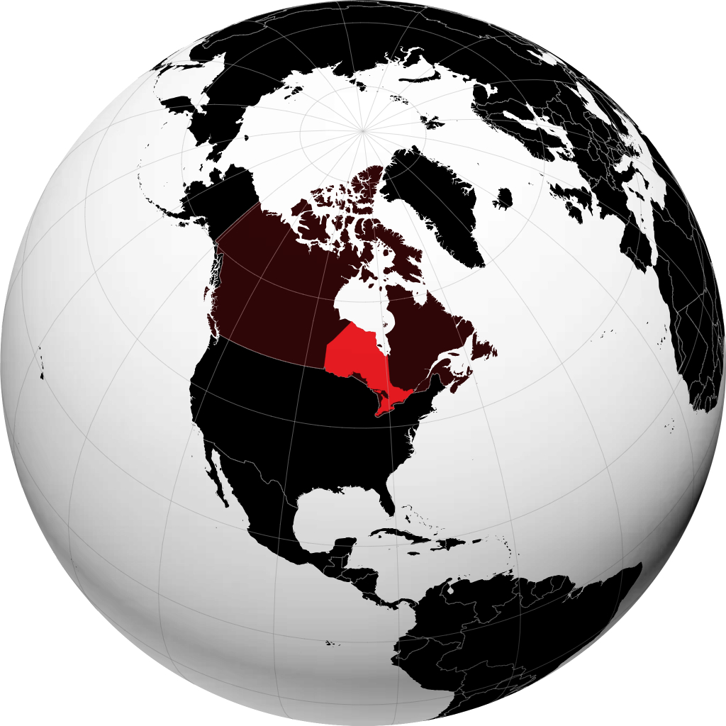 Ontario sur le globe