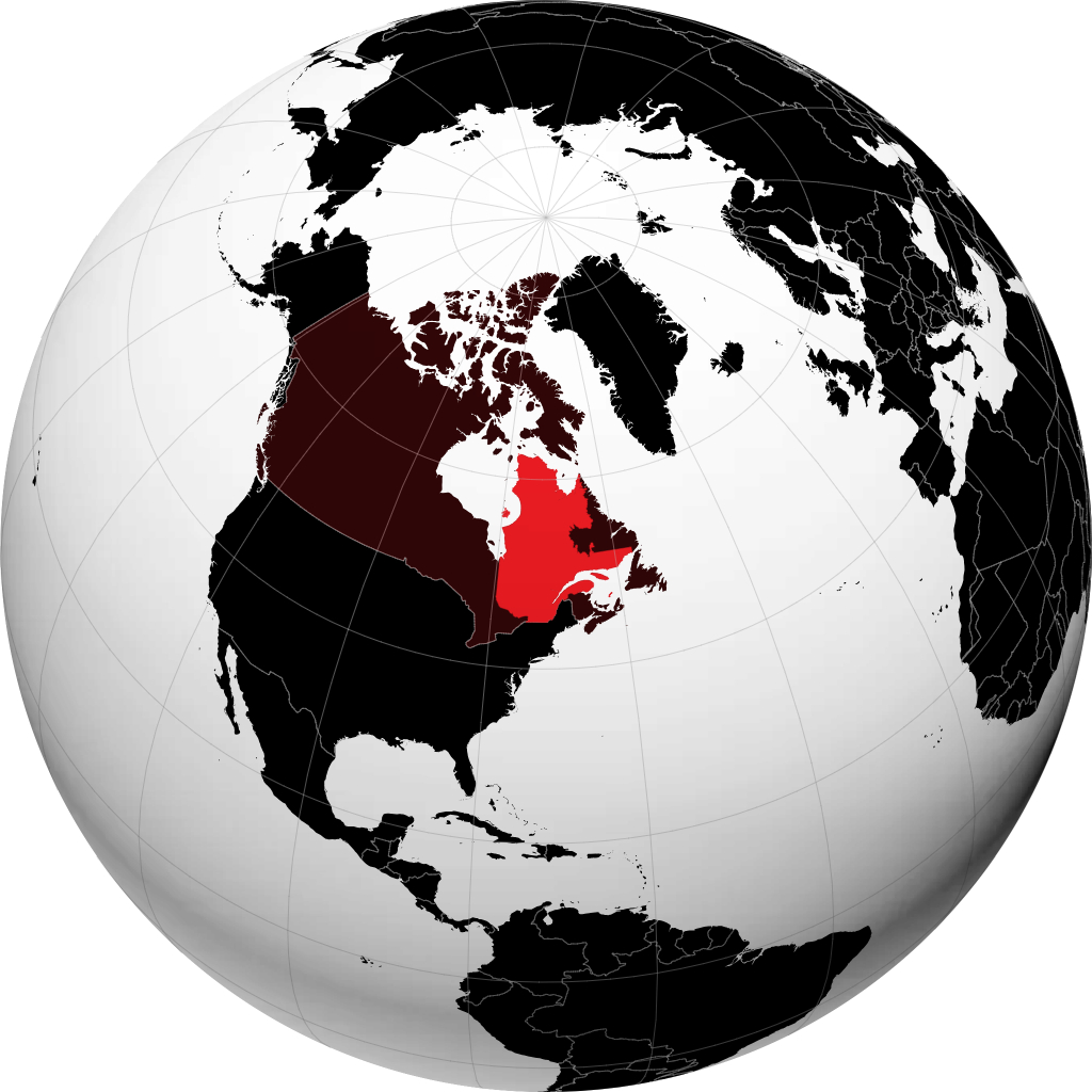 Québec sur le globe