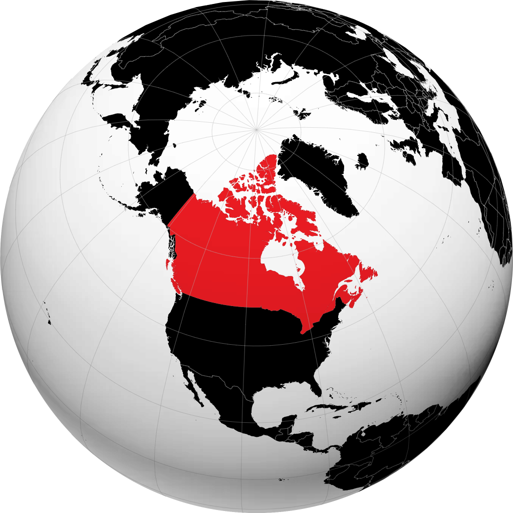 Canada sur le globe