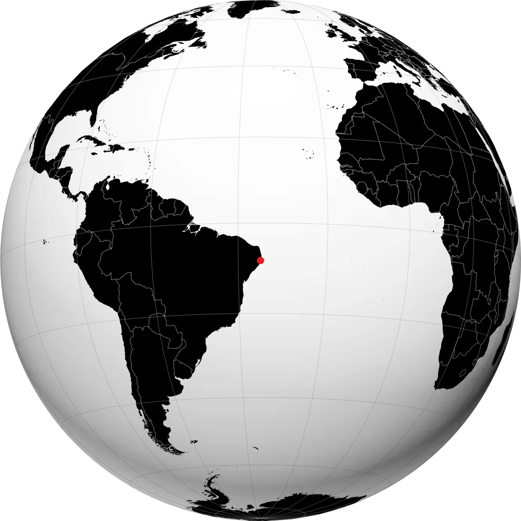 Cabo de Santo Agostinho sur le globe