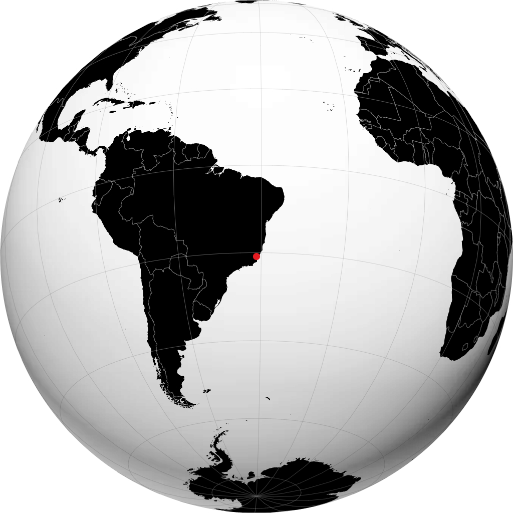 Cachoeiro de Itapemirim sur le globe