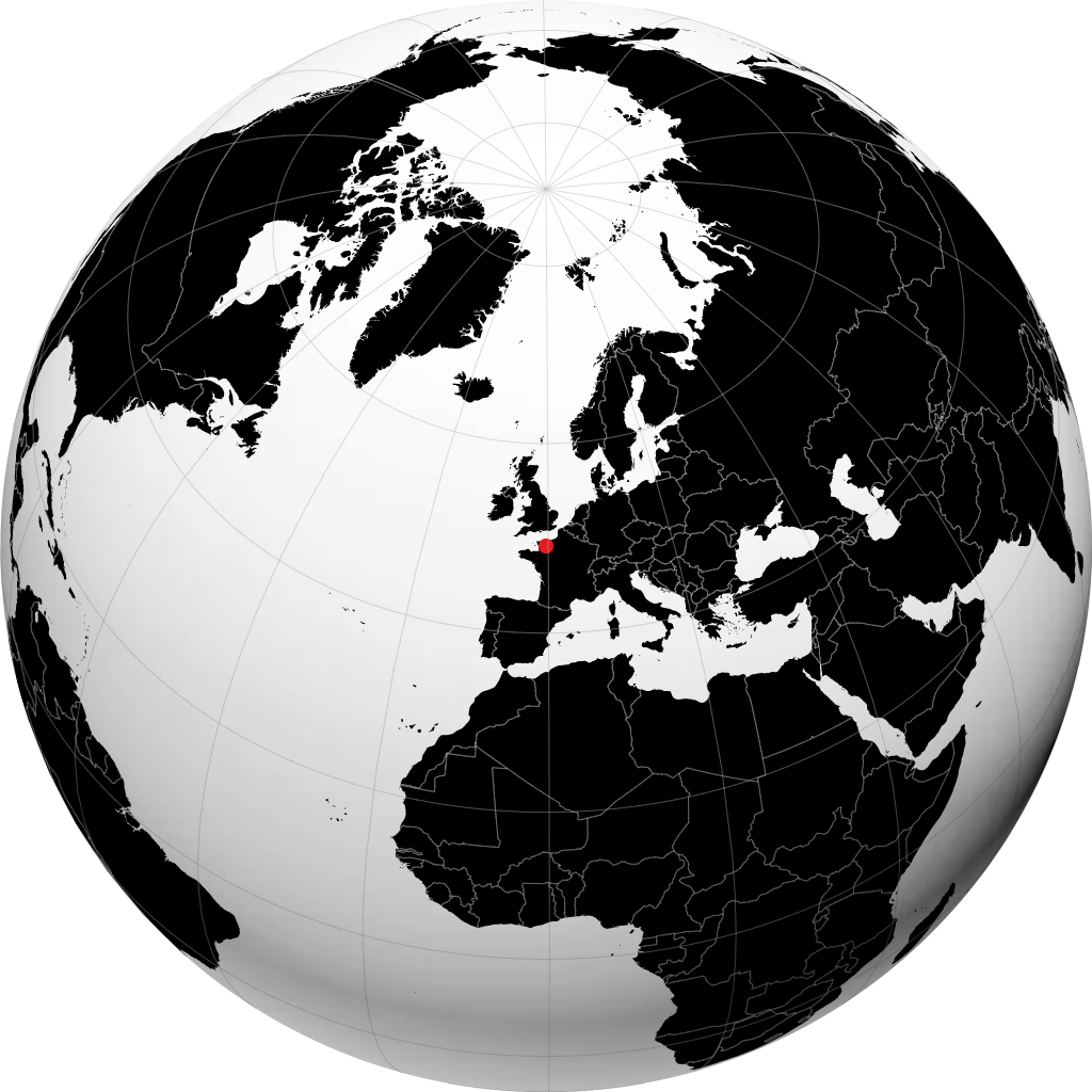 Caen sur le globe
