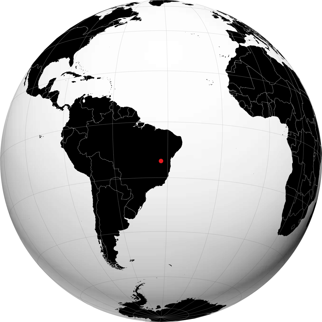 Caetité sur le globe