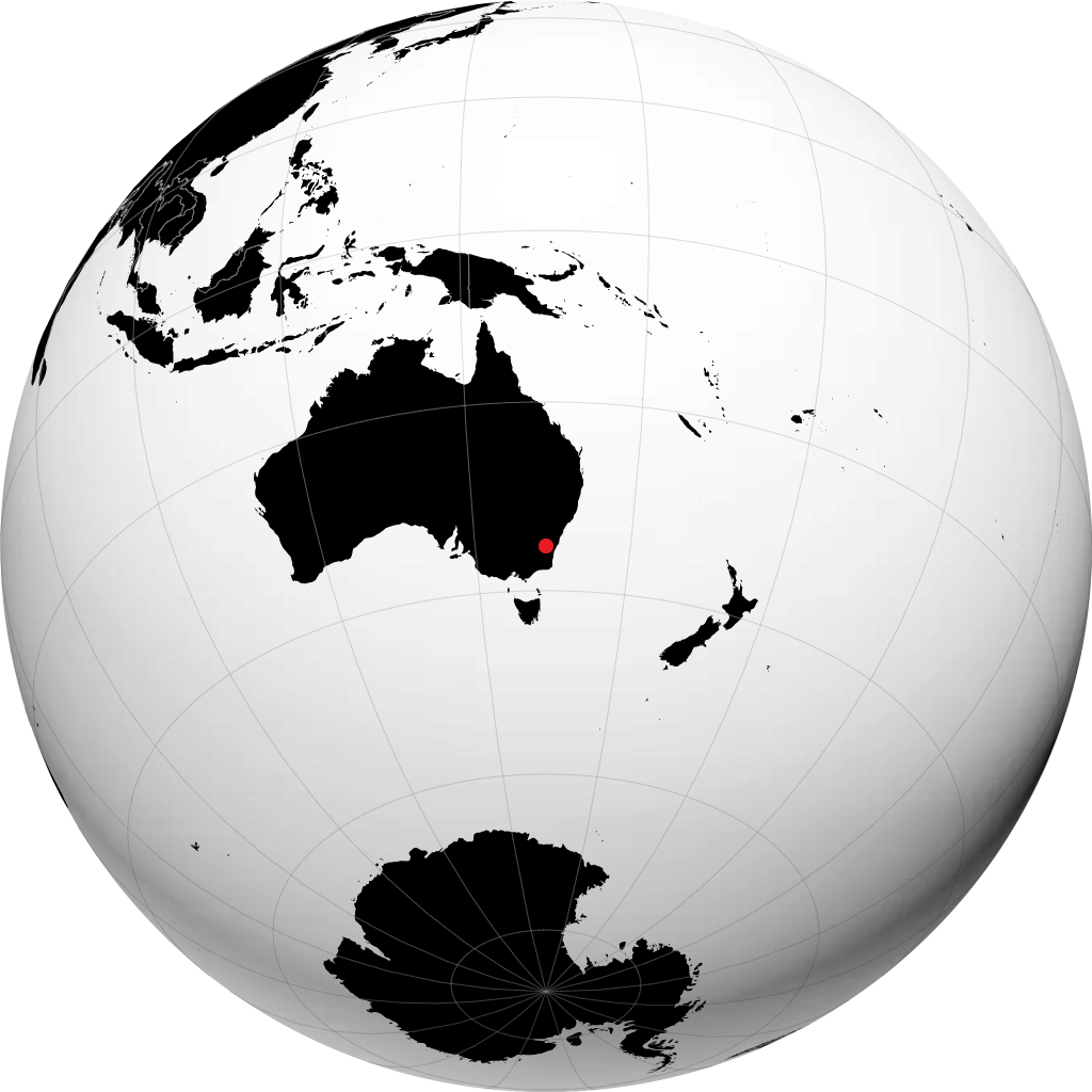 Canberra sur le globe