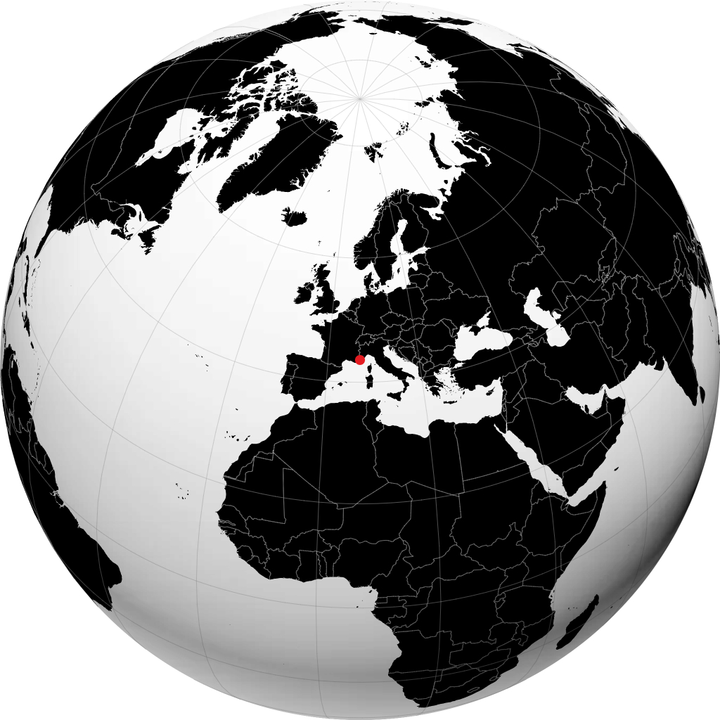 Cannes sur le globe