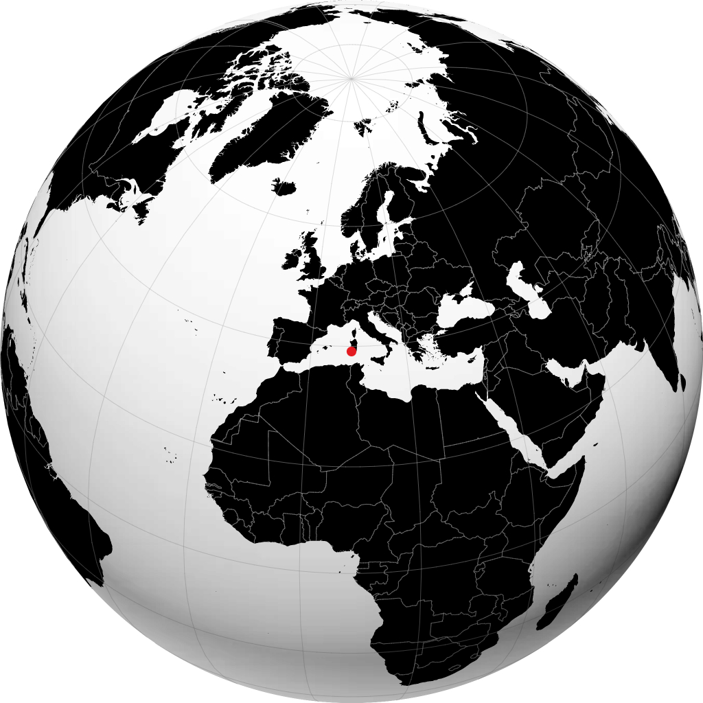 Carbonia sur le globe