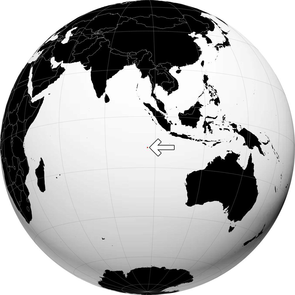 Îles Cocos sur le globe