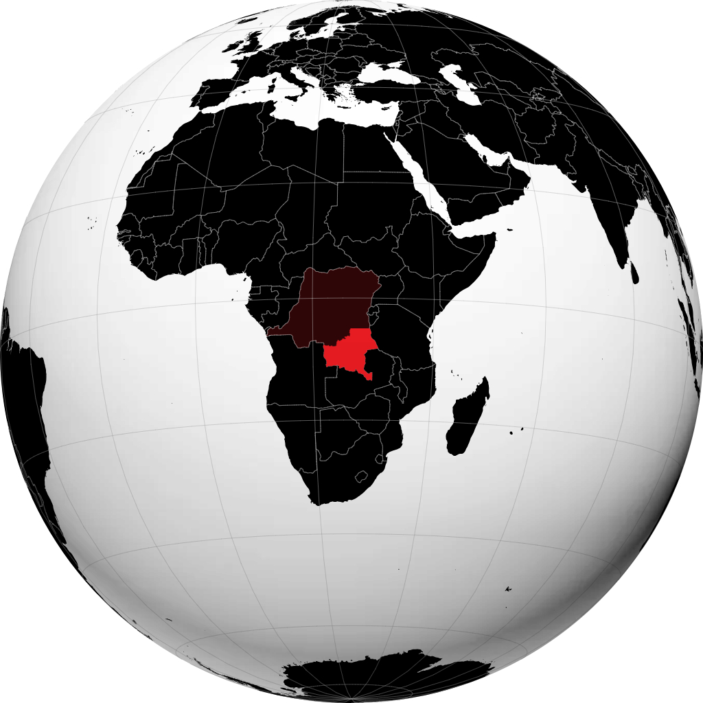 Province du Katanga sur le globe