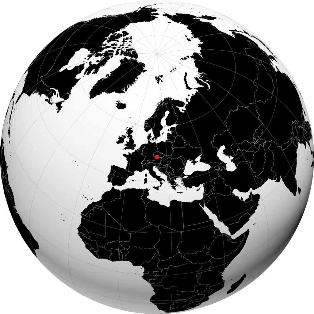 České Budějovice sur le globe
