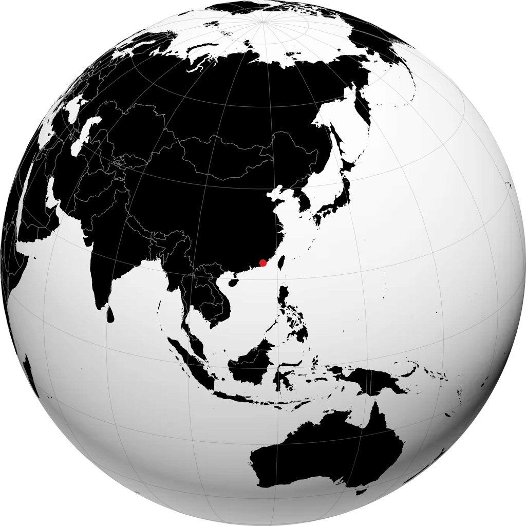 Chaozhou sur le globe