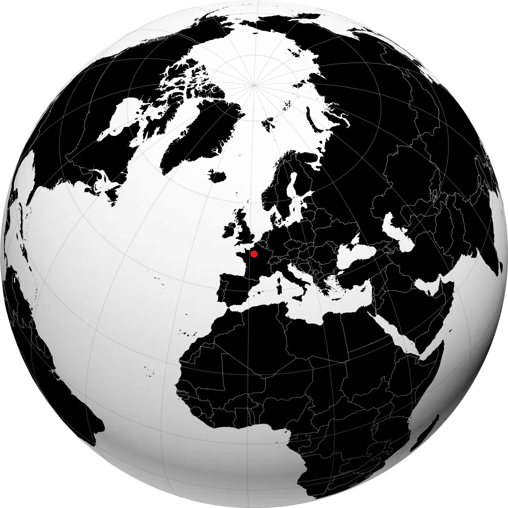 Chartres sur le globe