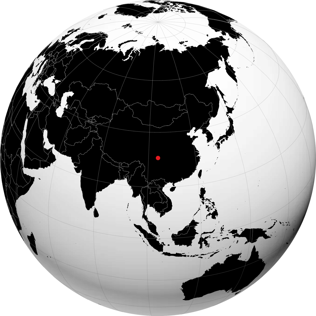 Chengdu sur le globe